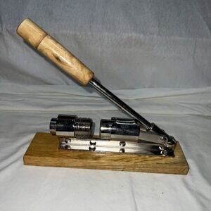 Dukes Easy Pecan and Nut Cracker Model 0100 Wood Base Chrome Lever Tool